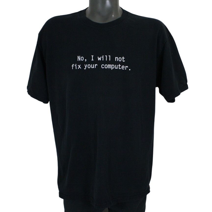 Gildan × Vintage Vintage Y2K Funny Computer Geek Fix Your Computer Shirt XL Size US XL / EU 56 / 4 - 1 Thumbnail