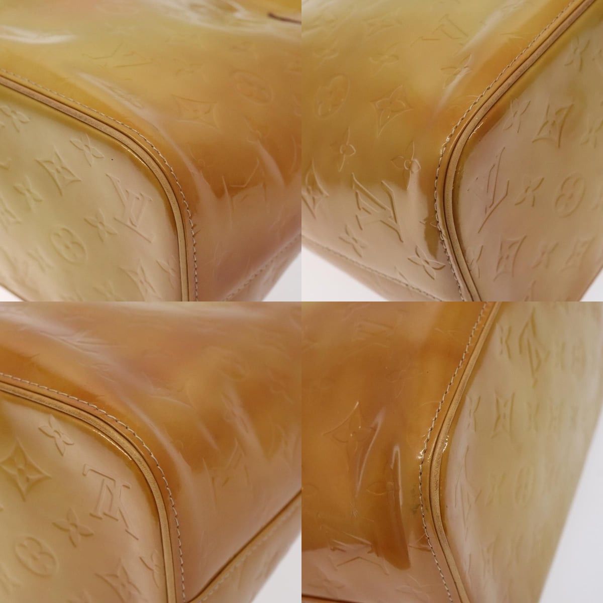 Louis Vuitton LOUIS VUITTON Monogram Vernis Houston Hand Bag Beige M91004 Size ONE SIZE - 10 Thumbnail