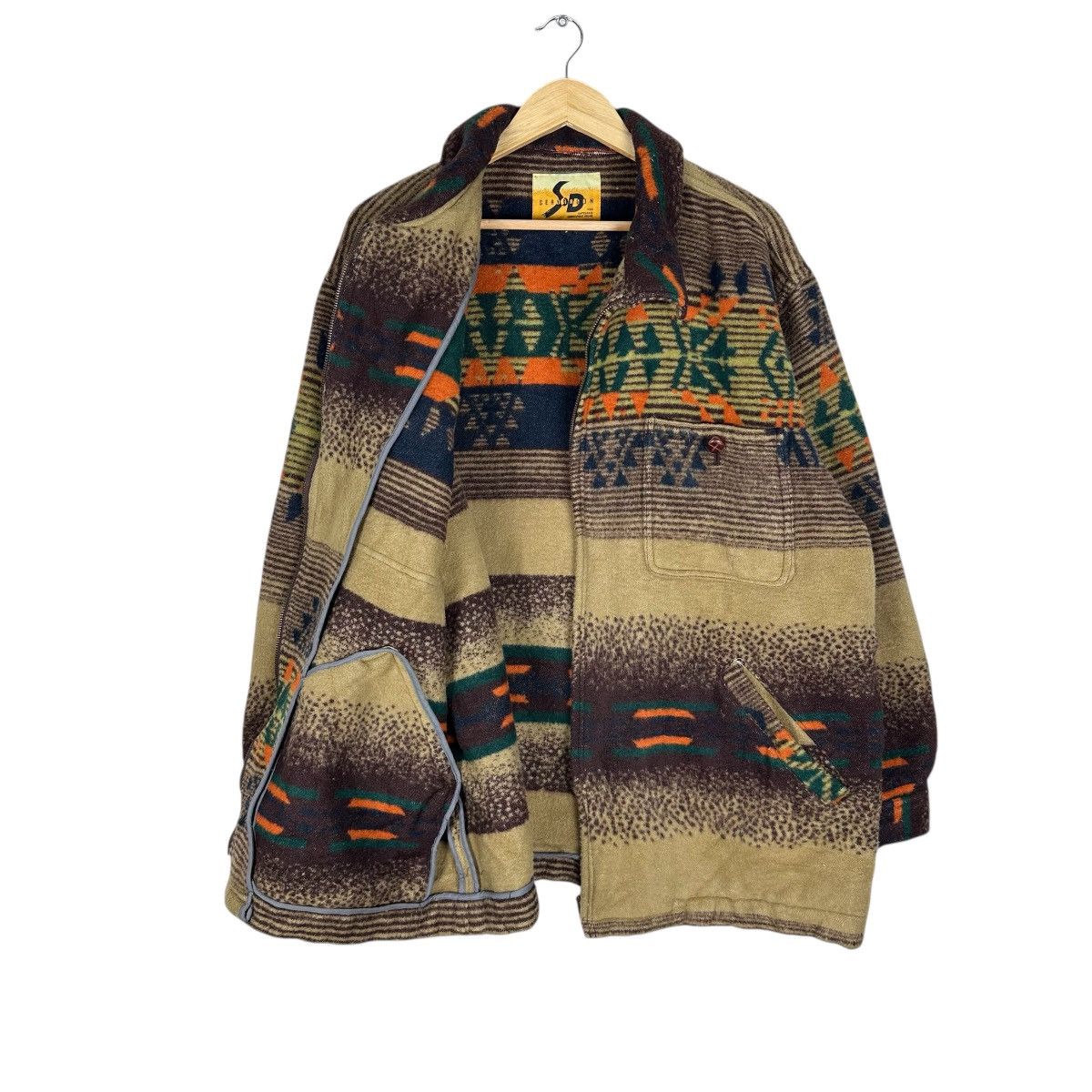 Native SEA DRAGON NAVAJO WOOL JACKET LIKE PENDLETON Size US L / EU 52-54 / 3 - 9 Thumbnail