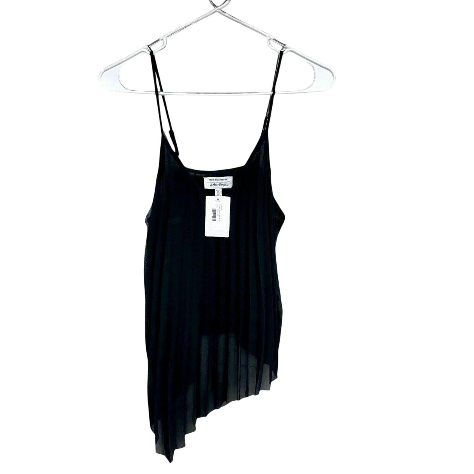 & Other Stories & Other Stories Asymmetrical Chiffon Black Tank Top Size 4 Size S / US 4 / IT 40 - 1 Thumbnail