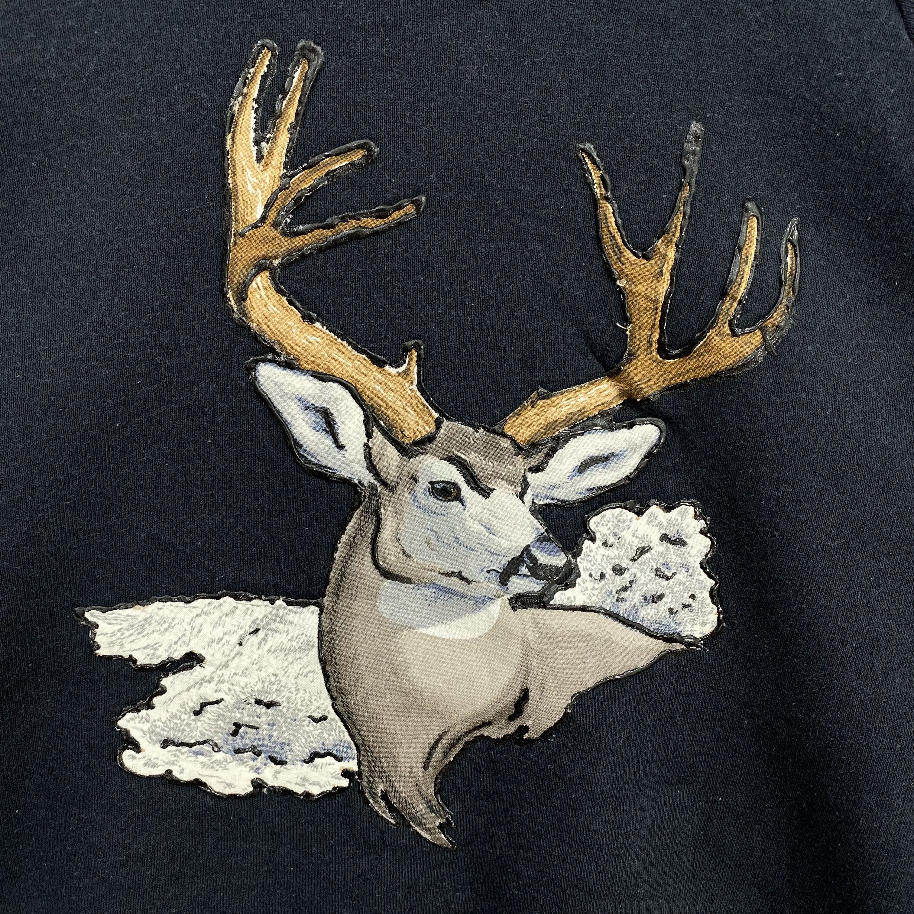 Vintage Vintage 90s Fruit Of The Loom Sweater Whitetail Buck Size US L / EU 52-54 / 3 - 3 Thumbnail