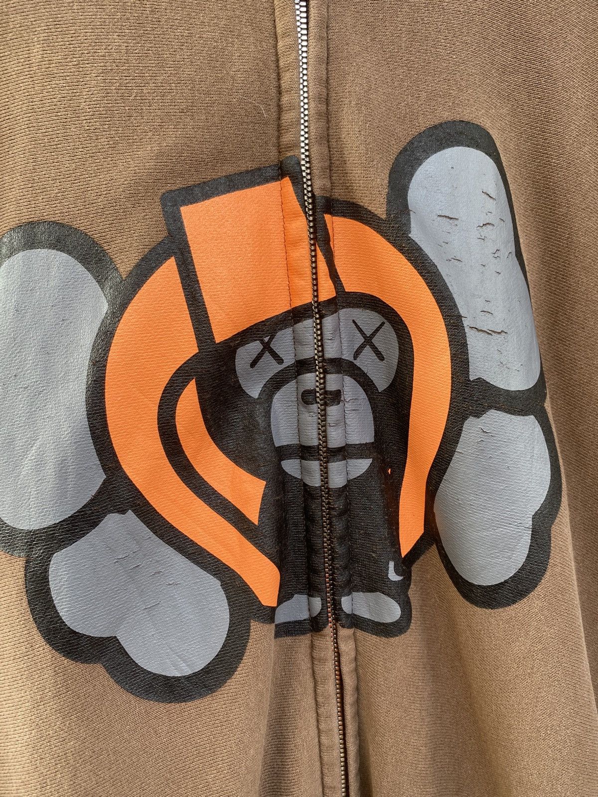 Bape × Kaws Bape x Kaws Soldier Brown Full Zip Hoodie Size US L / EU 52-54 / 3 - 3 Thumbnail