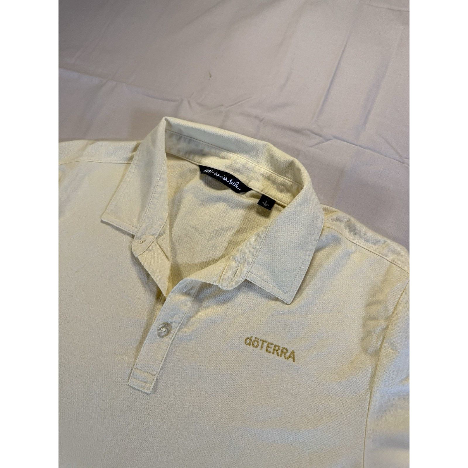 TravisMathew Travis Mathew doTERRA Performance Polo Mens Large Yellow Size US L / EU 52-54 / 3 - 1 Thumbnail