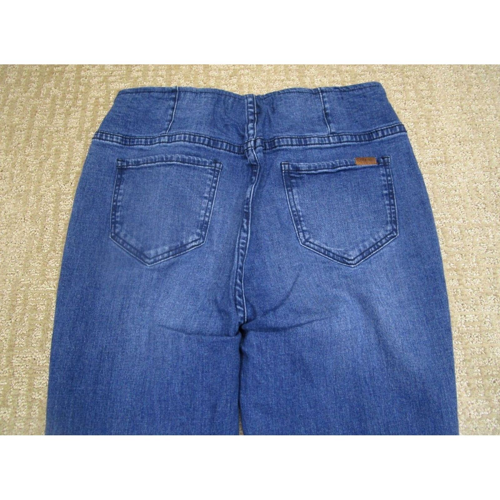 Vintage Rock And Roll Cowgirl Jeans Women 31x34 Dark Wash High Rise Flared Pull On Denim Pants Blue Size 24" / US 00 / IT 34 - 4 Thumbnail