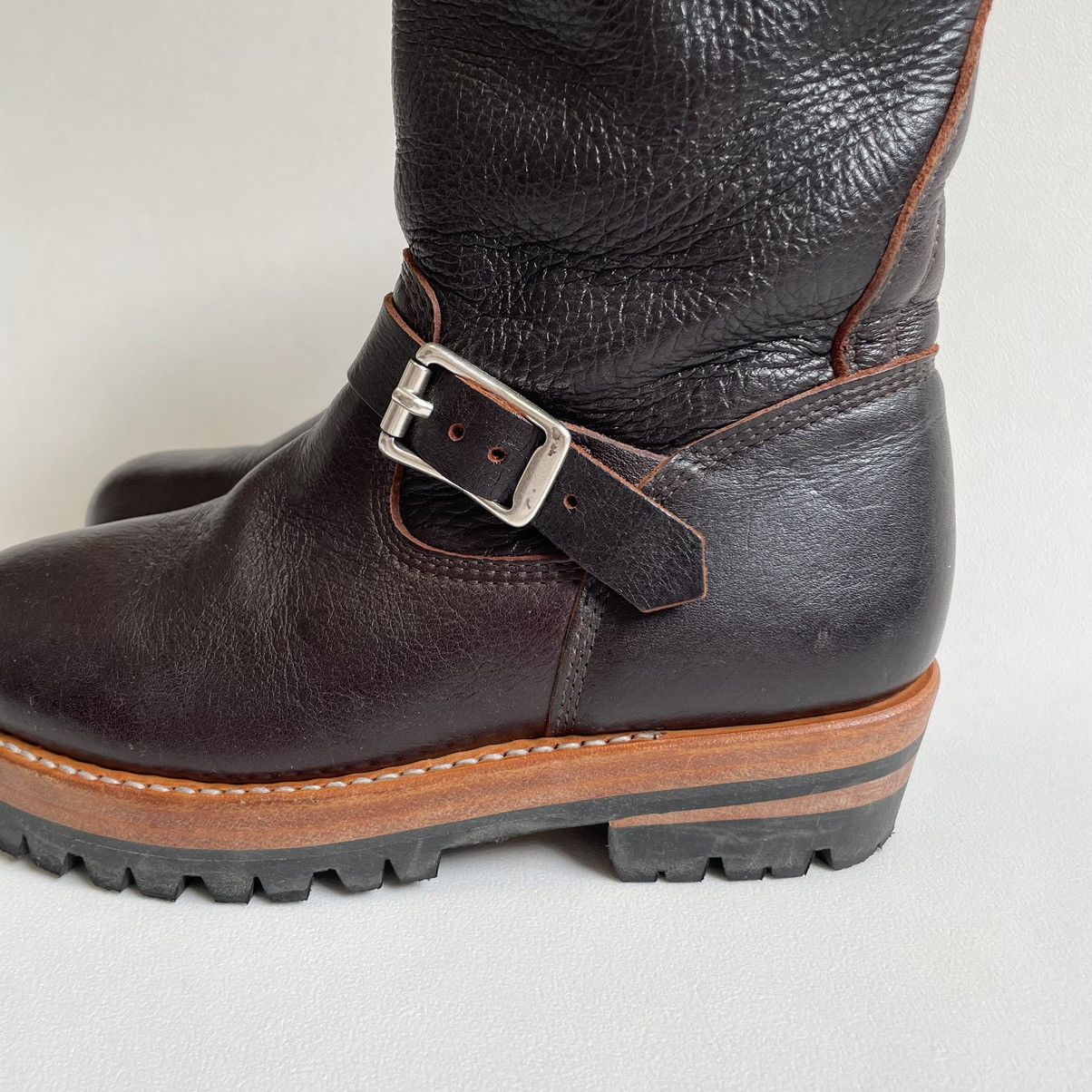 DENIM TEARS × Our Legacy ‘Corrall’ Oxblood Leather Engineer Boots Size US 9 / IT 39 - 8 Thumbnail