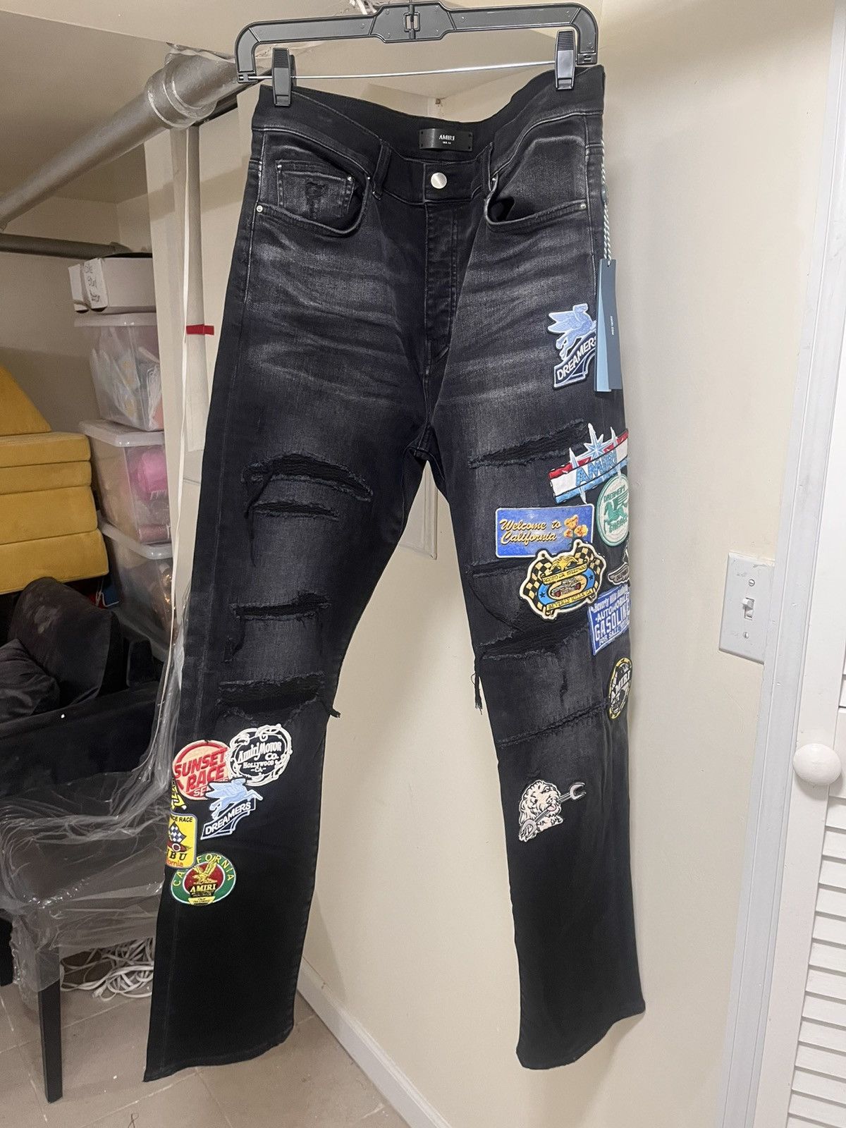 Amiri Men’s Patchwork Slim Fit Distressed Jeans Sz 33 Size US 33 - 1 Thumbnail