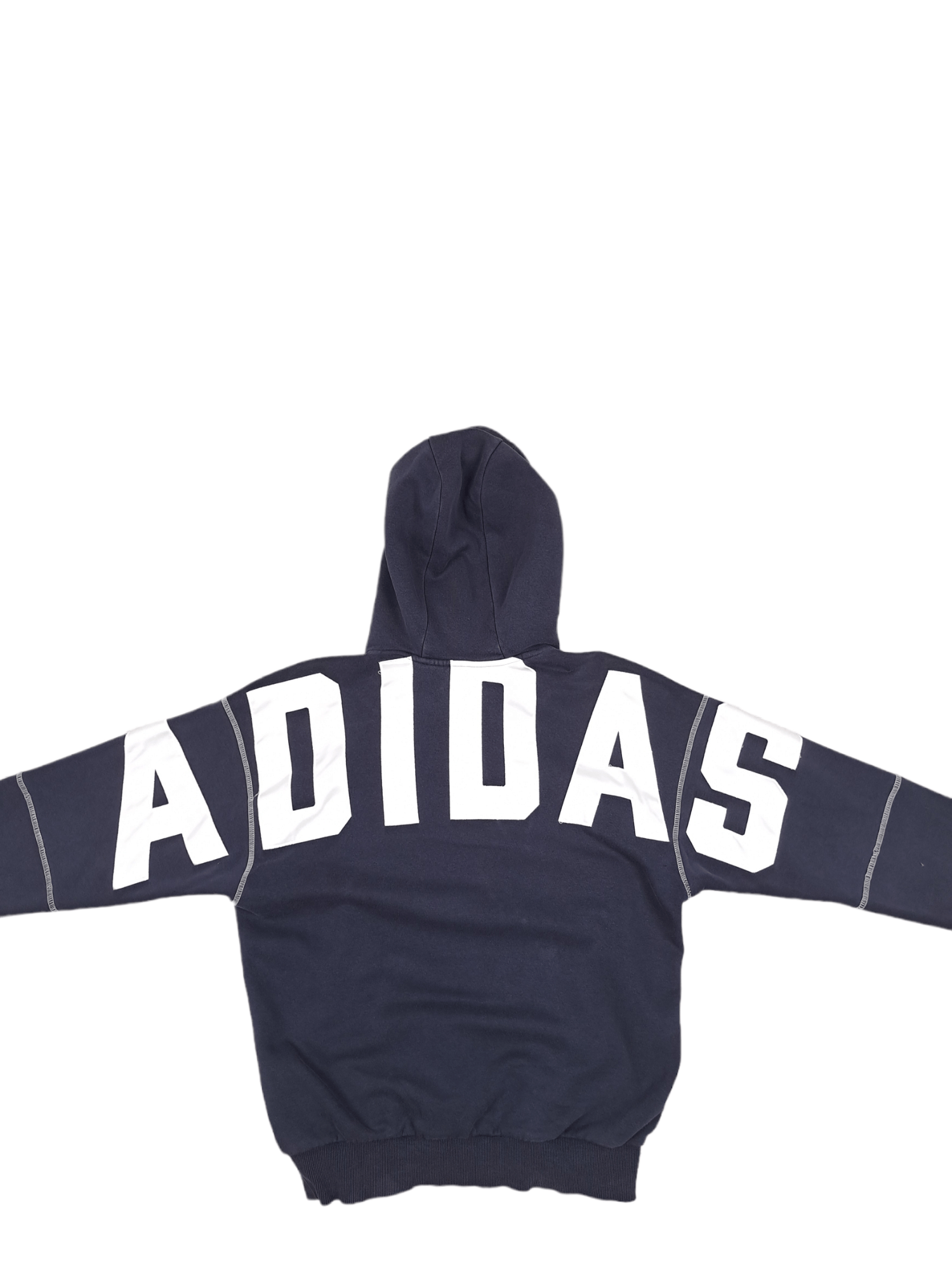 Adidas × Vintage 💎 Vintage Adidas Sample Big Spell out Logo Navy Hoodie Size US M / EU 48-50 / 2 - 3 Thumbnail
