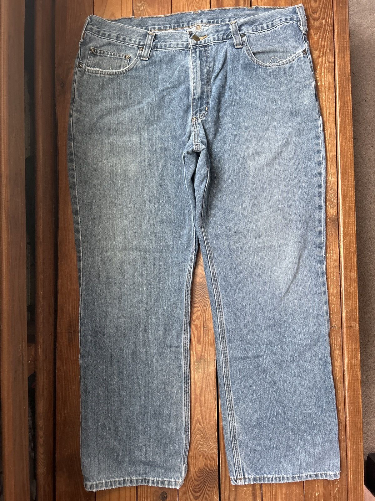 Carhartt × Vintage Vintage Y2K Carhartt Blue Denim Jeans Size US 38 / EU 54 - 2 Thumbnail