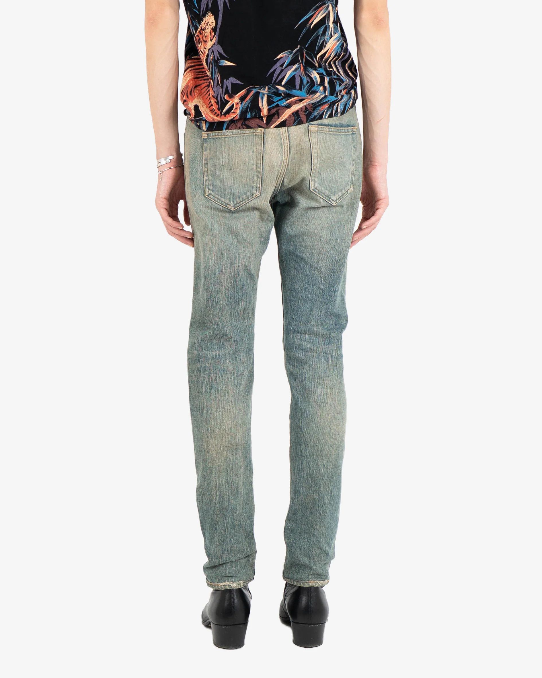 Saint Laurent Paris D02 Bright Wash Ripped Denim (2016) Size US 30 / EU 46 - 6 Thumbnail