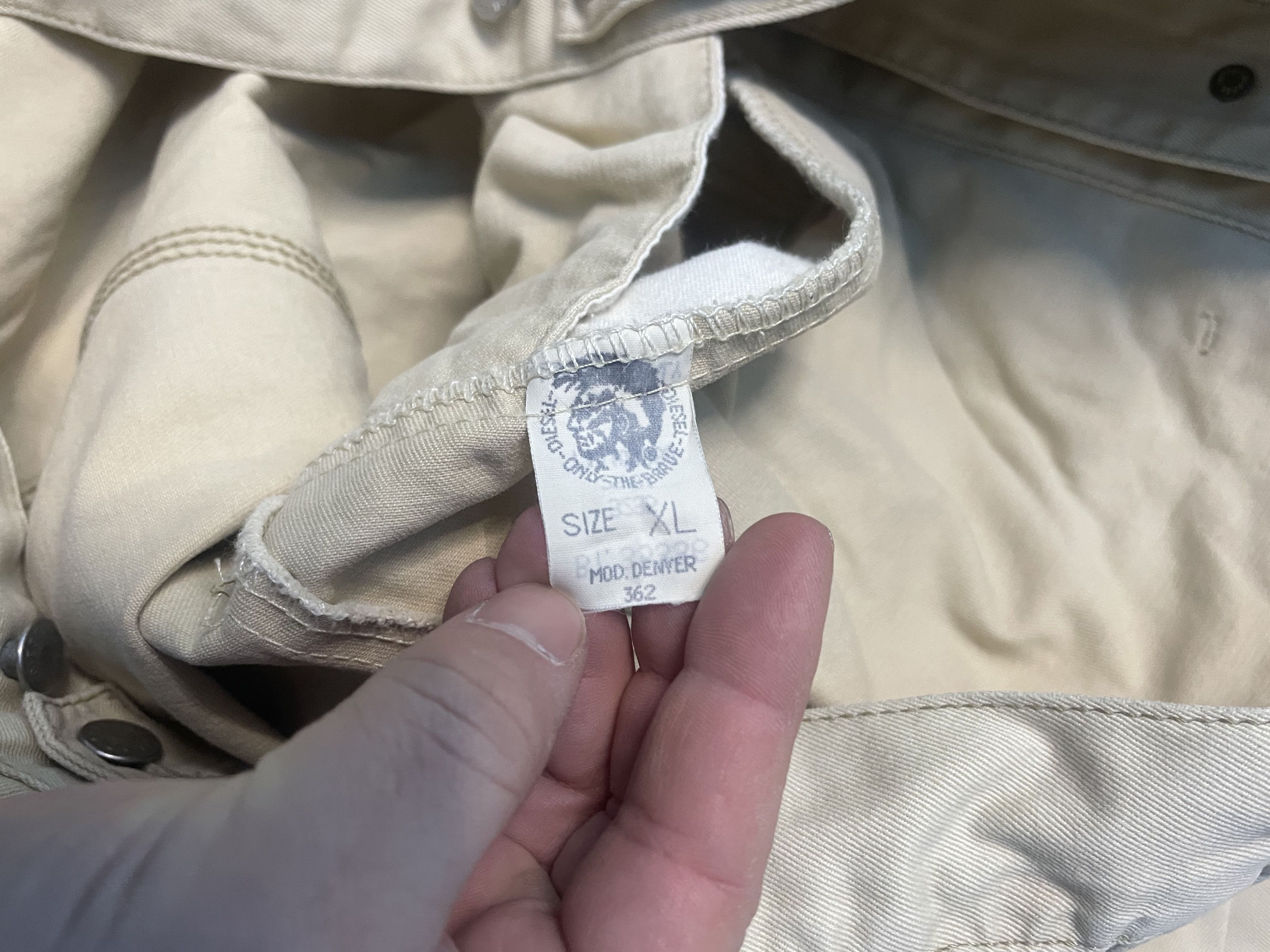Diesel Vintage Diesel Industry Jacket Leather Collar Trucker Beige Size US XL / EU 56 / 4 - 5 Thumbnail