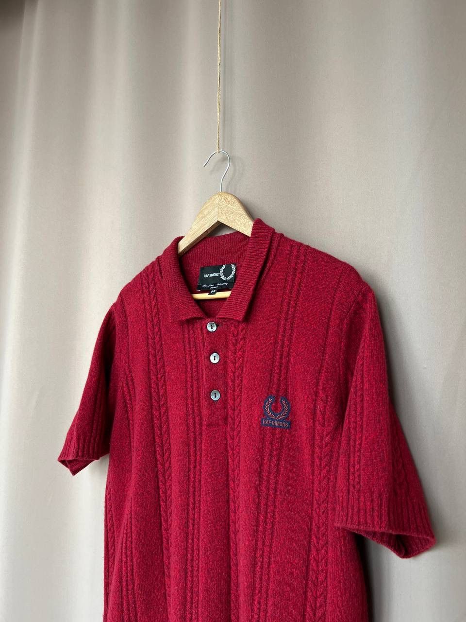 Raf Simons x Fred Perry Knitted Wool Polo Shirt Mens 44 L