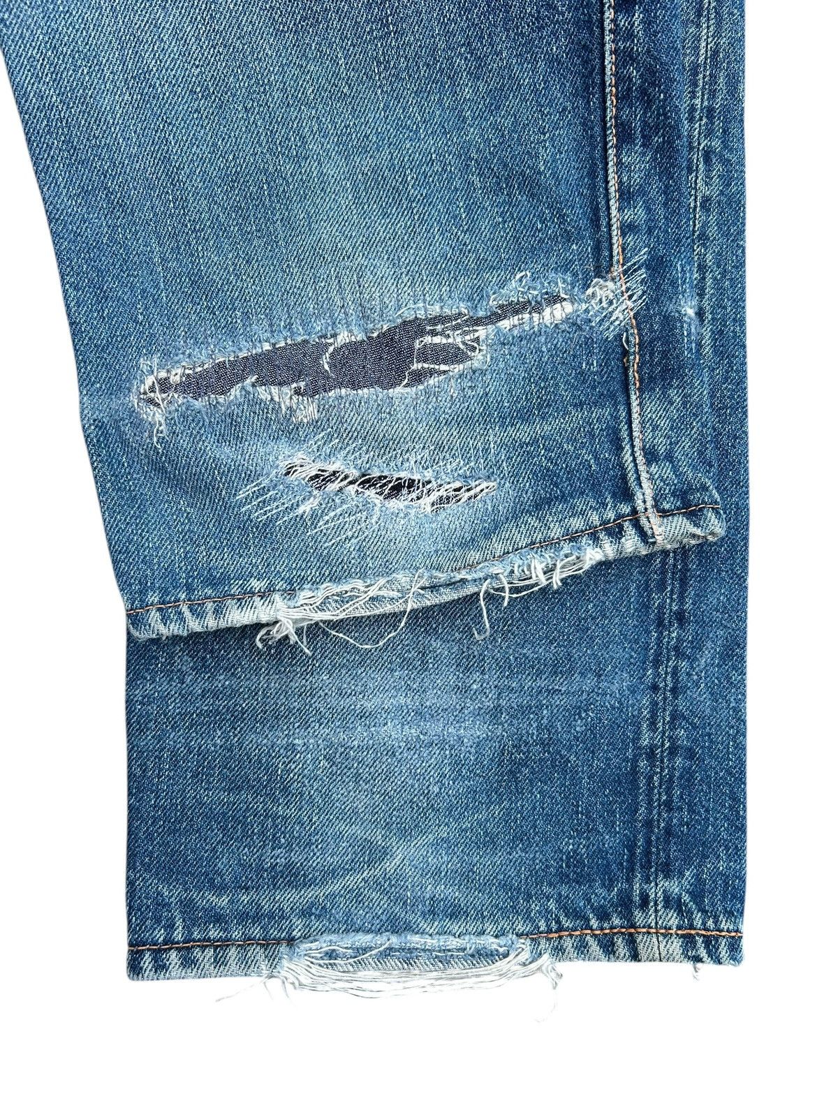 Evisu Vintage Buckle Back Evisu Selvedge Repair Denim jeans Size US 27 - 17 Thumbnail