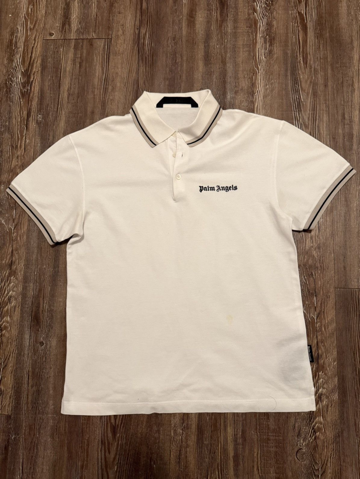 Palm Angels Palm Angels Polo White/Black Shirt Size US L / EU 52-54 / 3 - 1 Thumbnail