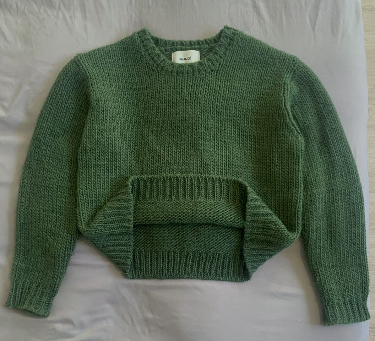 Vuja De Vuja De Moss Green Low Gauge Knit Sweater | Grailed