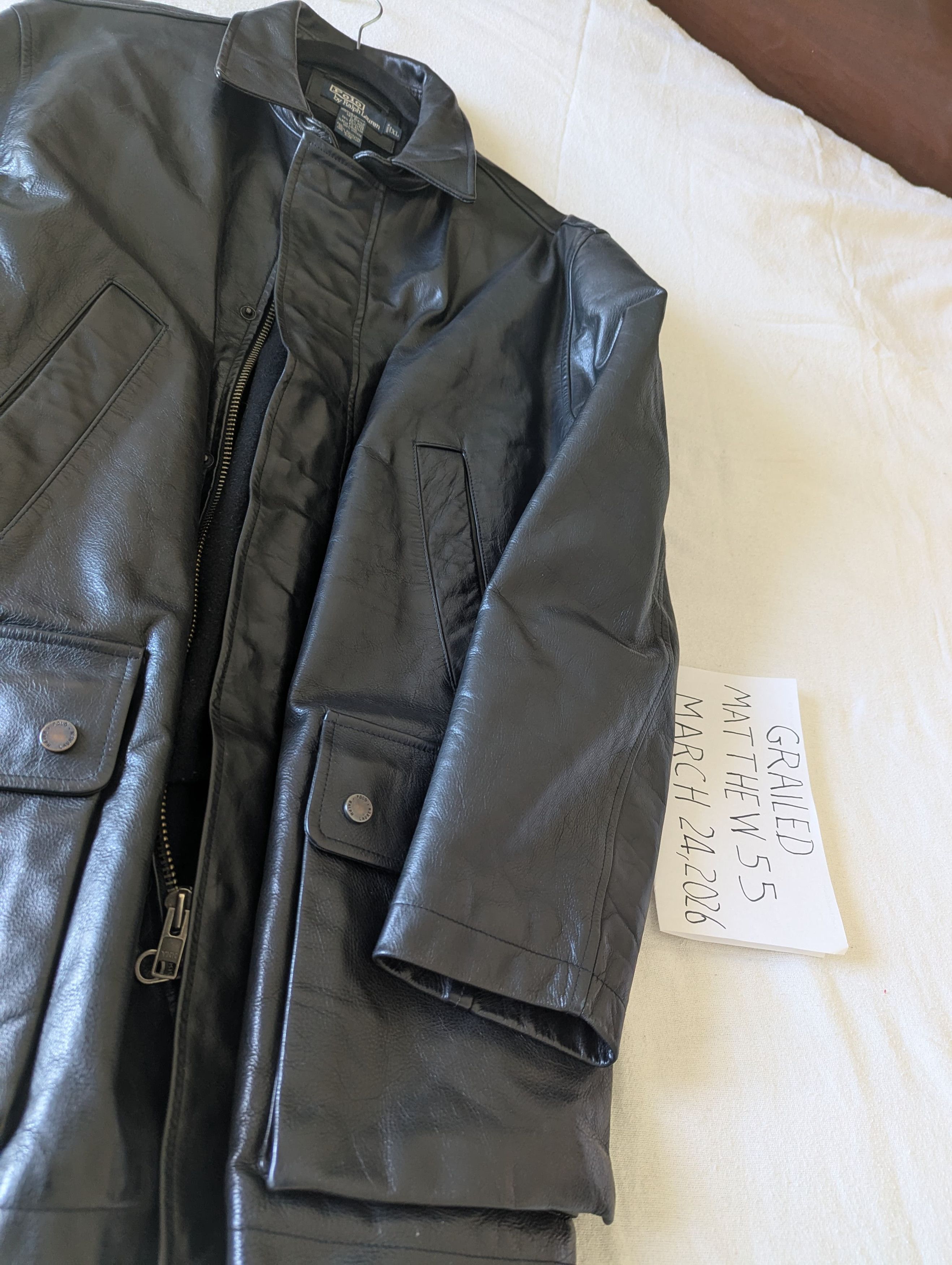 Polo Ralph Lauren Vintage Heavy Leather Coat Size US XL / EU 56 / 4 - 8 Thumbnail