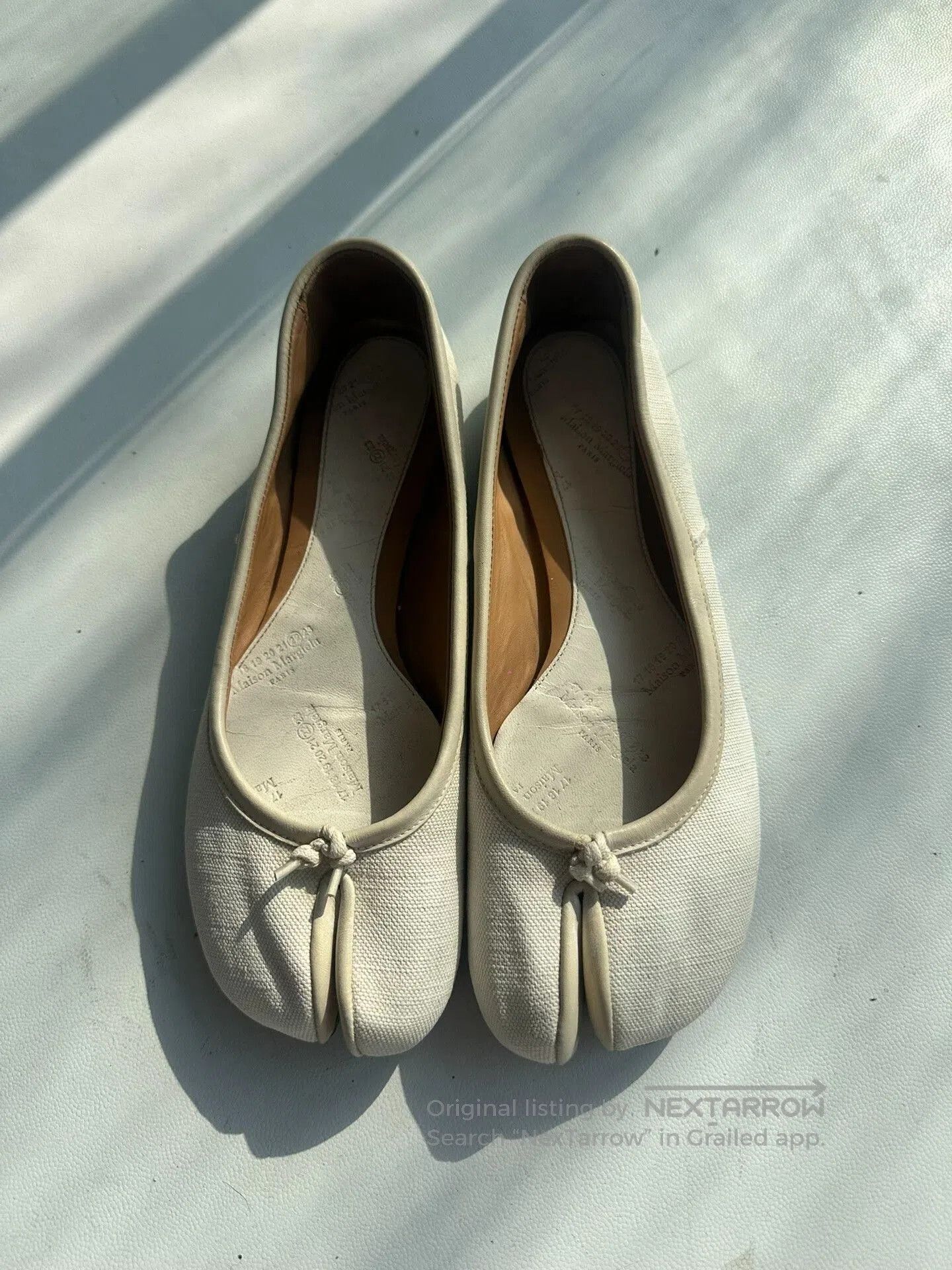Maison Margiela Canvas Tabi Ballet Shoes.