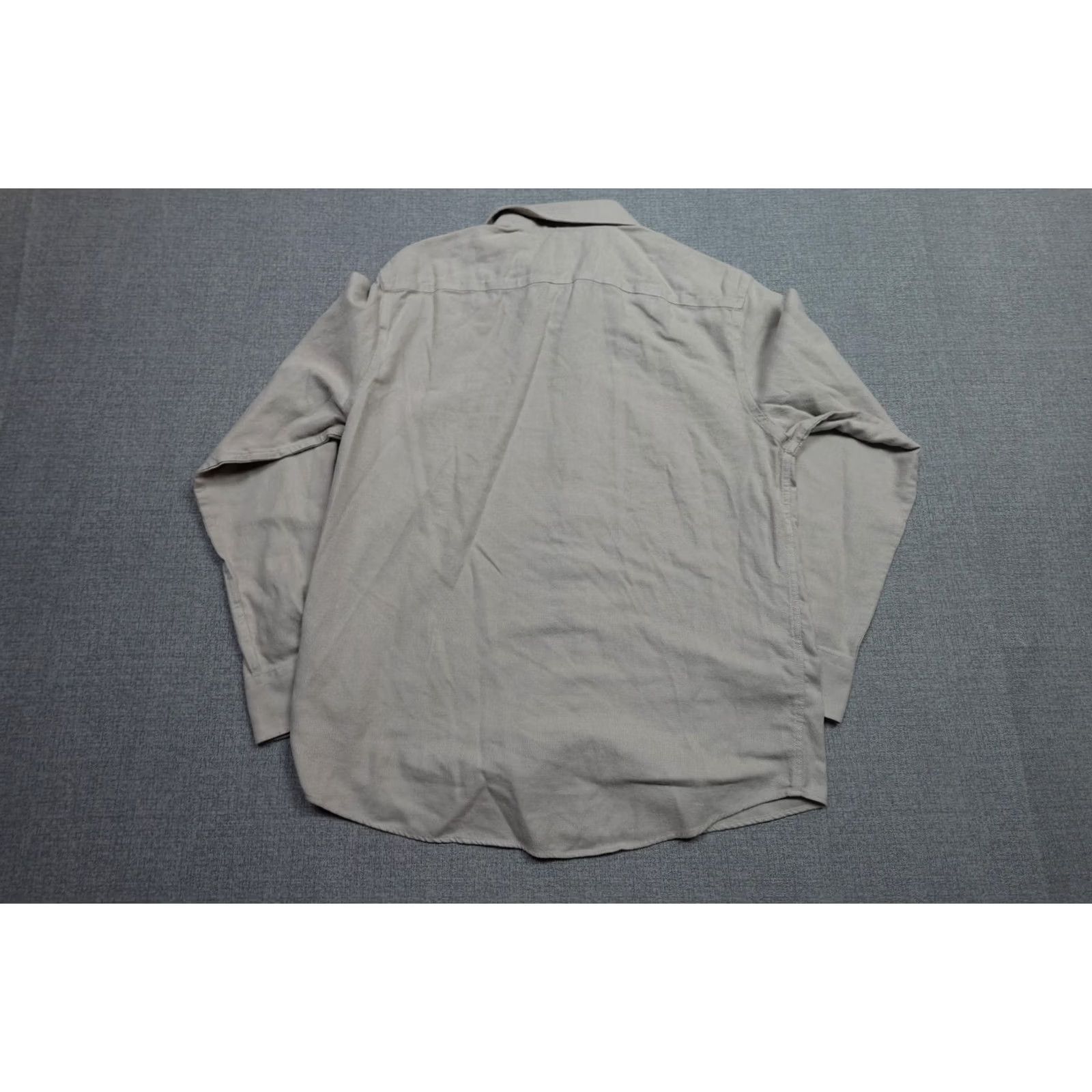 UNTUCKit UNTUCKit Dress Shirt Mens Large Beige Solid Long Sleeve Button Up Wrinkle Free Non-Iron Regular Fit Size 42R - 4 Thumbnail
