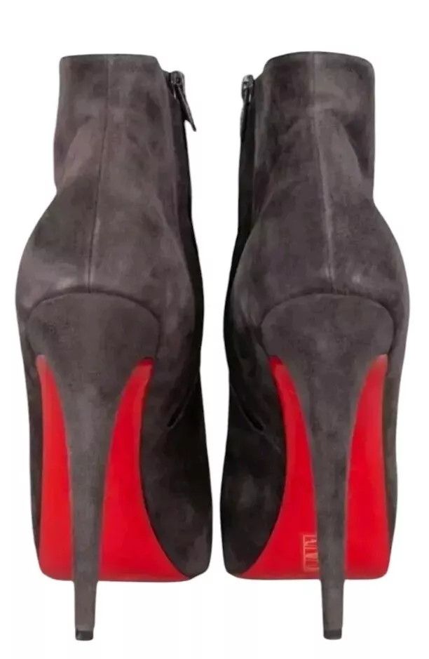 Christian Louboutin Auth Christian Louboutin Brownish Gray Suede Leather Booties Size US 9.5 / IT 39.5 - 4 Thumbnail