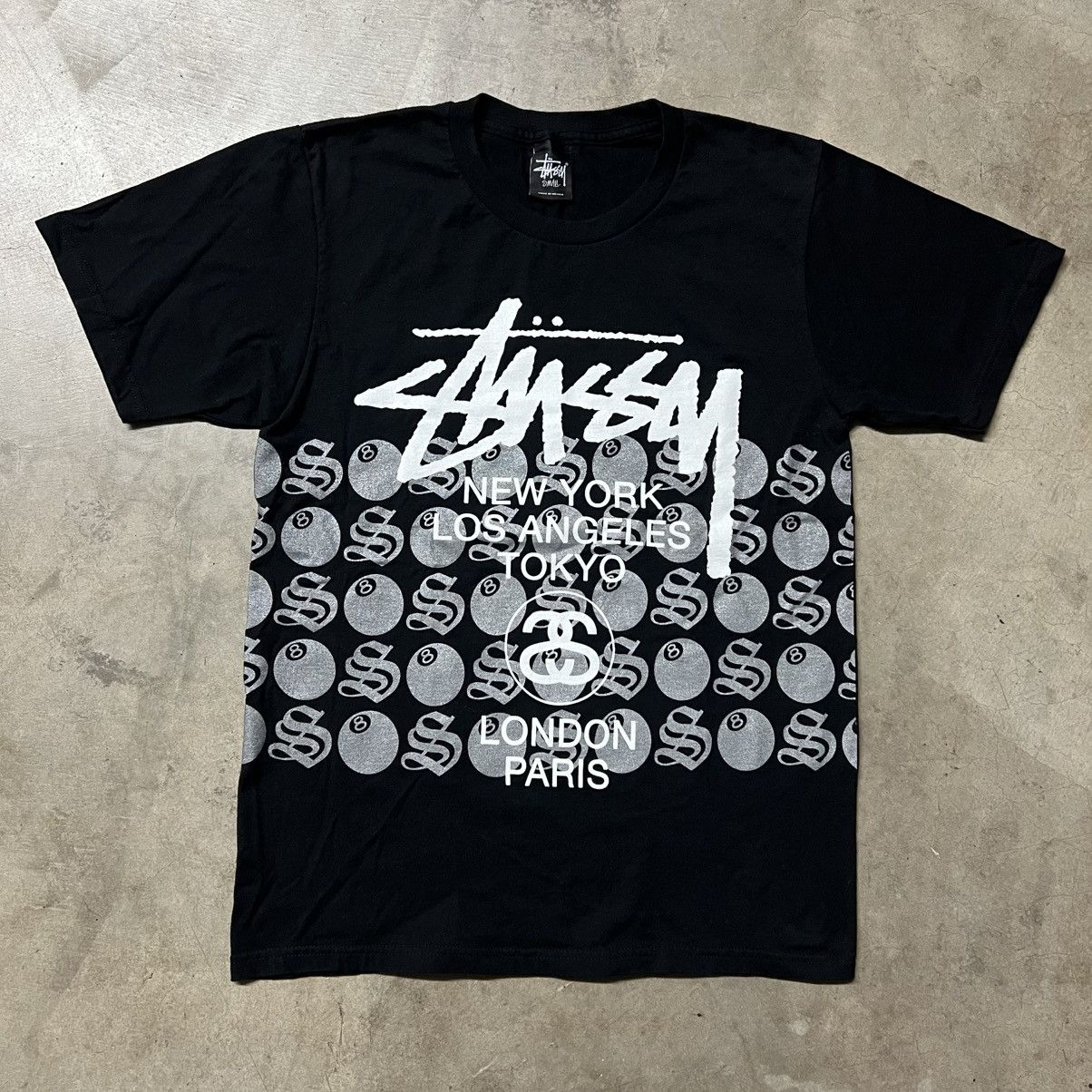 Hypebeast × Stussy Vintage 2000’s Stussy Logo World Tour Graphic T-Shirt Size US S / EU 44-46 / 1 - 3 Thumbnail