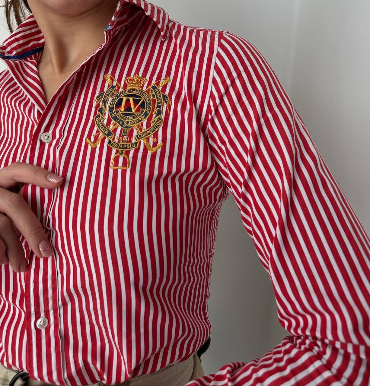 Polo Ralph Lauren × Vintage Vintage Polo Ralph Lauren Red Big Logo Shirt Size S / US 4 / IT 40 - 2 Thumbnail