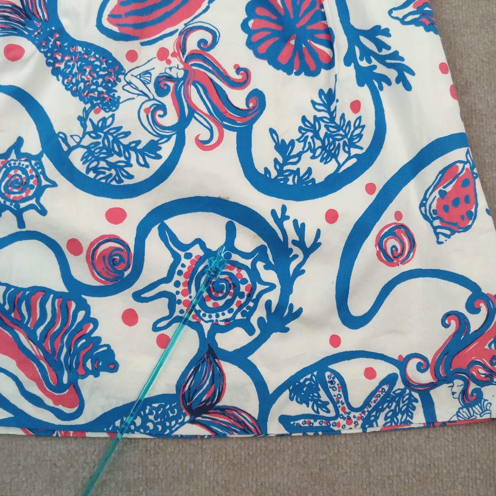 Lilly Pulitzer Lilly Pulitzer Dress Womens Sundress Size 8 Blue White Mermaid Shells Sleeveless Size M / US 6-8 / IT 42-44 - 6 Thumbnail
