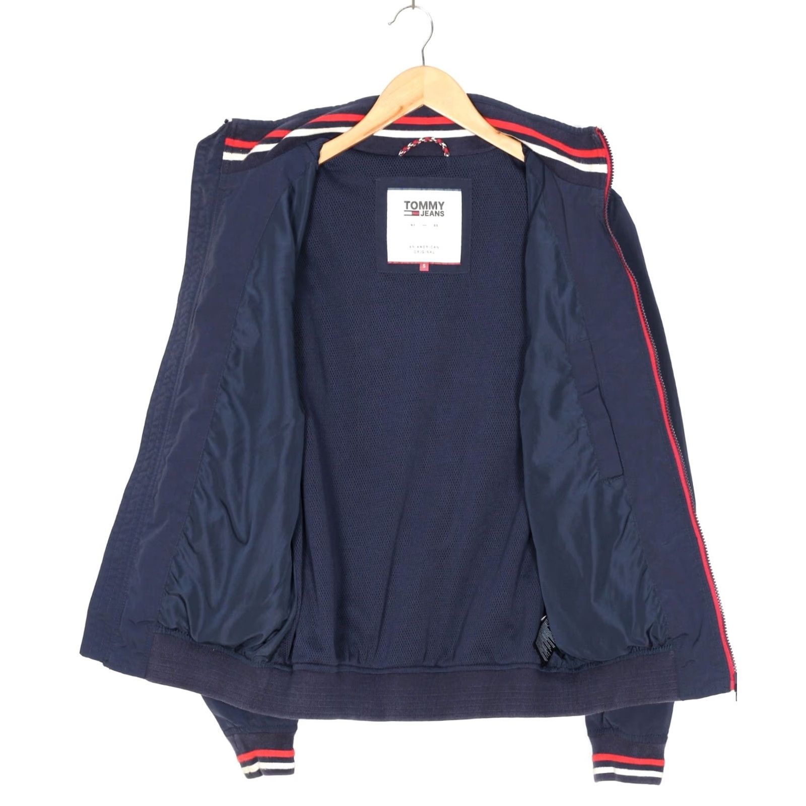 Tommy Hilfiger TOMMY HILFIGER JEANS Bomber Jacket Men Size S MJ5106 - Blue, Casual, Regular Fit, Full Zip, Logo, Canvas Jacket Size US 29 - 4 Thumbnail
