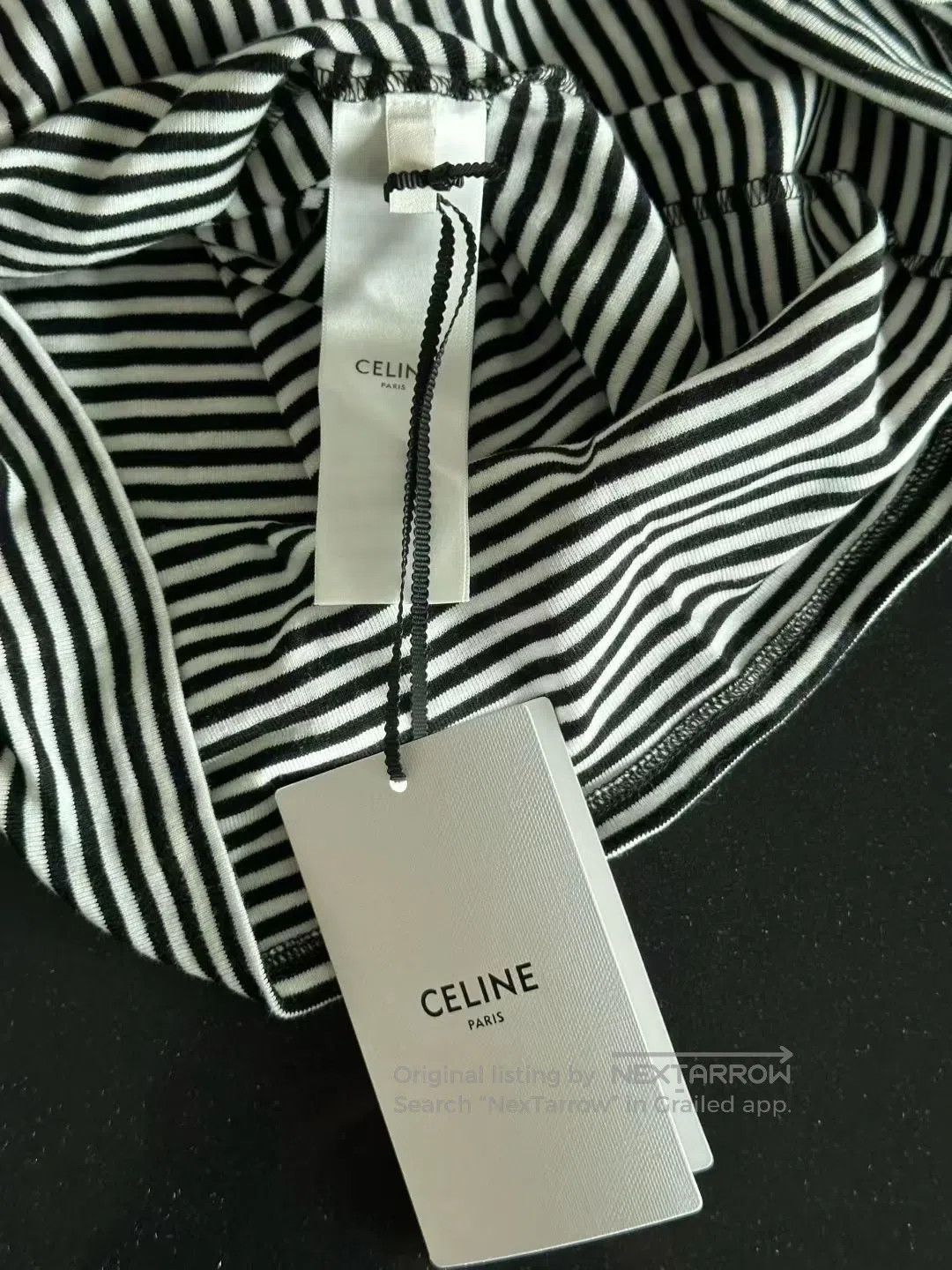 Celine CELINE Black and White Stripe Anchor Short Sleeve T-Shirt| Size S / US 4 / IT 40 - 4 Thumbnail