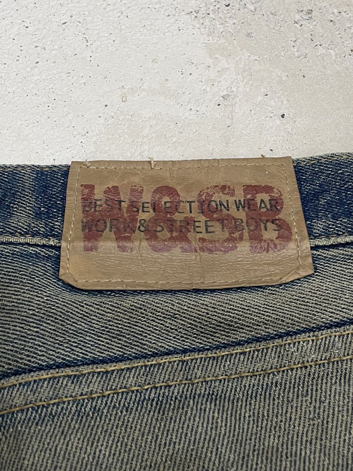 20471120 Work & Street Boys Mud Wash Y2k Distressed Japan Denim A30 Size US 33 - 14 Thumbnail