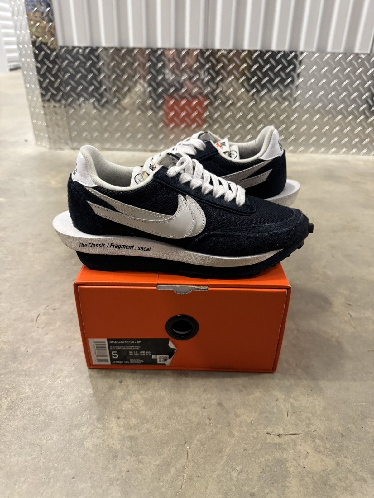 Nike LD Waffle x Sacai x Fragment Design Navy Size