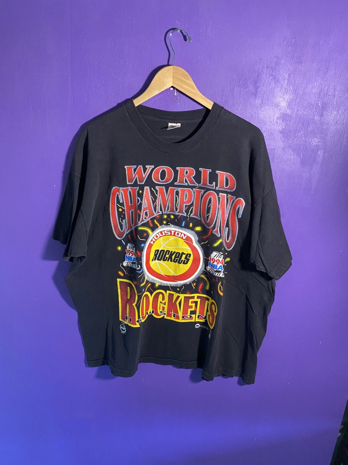 NBA Vintage 1994 Houston rockets explosion champs t-shirt Size US XXL / EU 58 / 5 - 1 Thumbnail