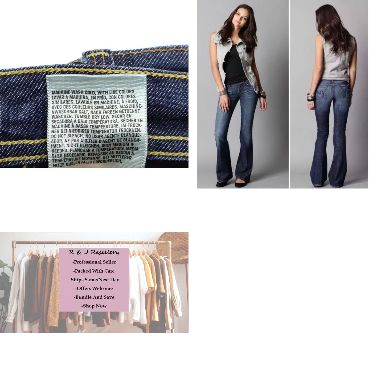 Citizens Of Humanity Citizens of Humanity Jeans Flared 29 Regular Blue Cotton Elastane 5-Pocket Rise 7" Inseam 27.5" Vintage No Women XS-XL? (Oops) Size ONE SIZE - 9 Thumbnail