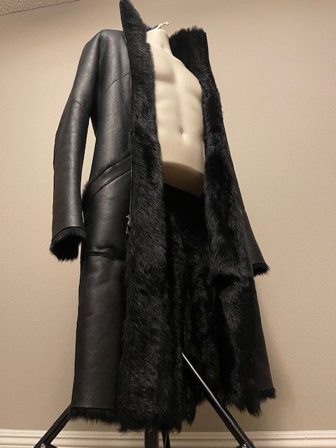 Inaisce Inaisce Leather Long Coat 100% Lambskin Long-Hair Shearling Size US XL / EU 56 / 4 - 3 Thumbnail