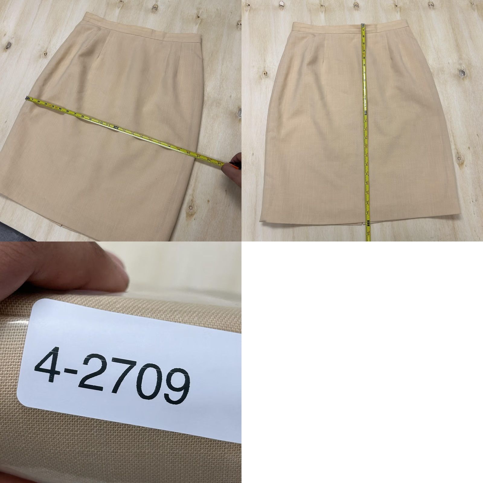 Vintage VINTAGE Isaac Hazan Skirt Womens 16 Beige Solid Pencil Knee Length Lined Work Size 38" / US 16 / IT 52 - 8 Thumbnail