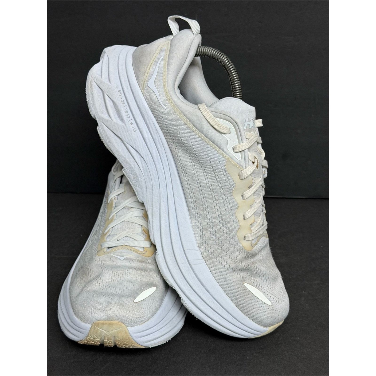 Hoka Hoka Bondi 8 Men's Size 10 D White Athletic Running Shoes Size US 10 / EU 43 - 2 Thumbnail