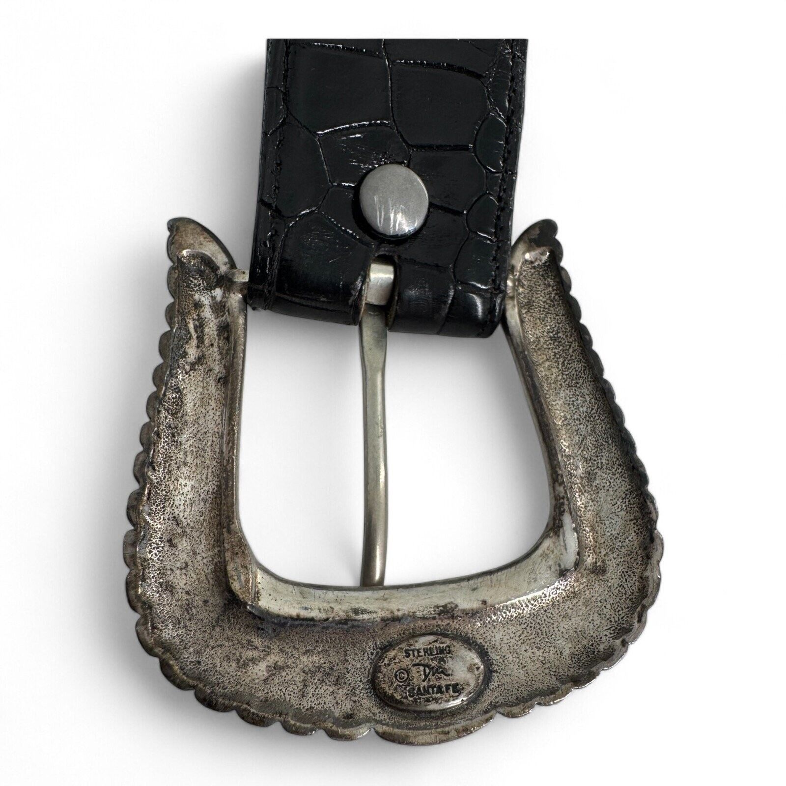 Sterling Silver Douglas Magnus Santa Fe .925 Alligator Mens Belt Sz 45 Size 44 - 5 Thumbnail