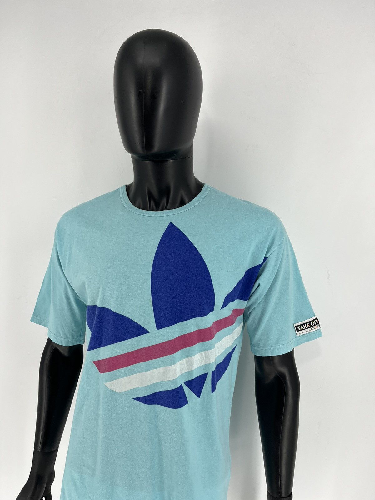 Adidas 90s Vintage Adidas Take Off Big Logo tee shirt Size US M / EU 48-50 / 2 - 4 Thumbnail