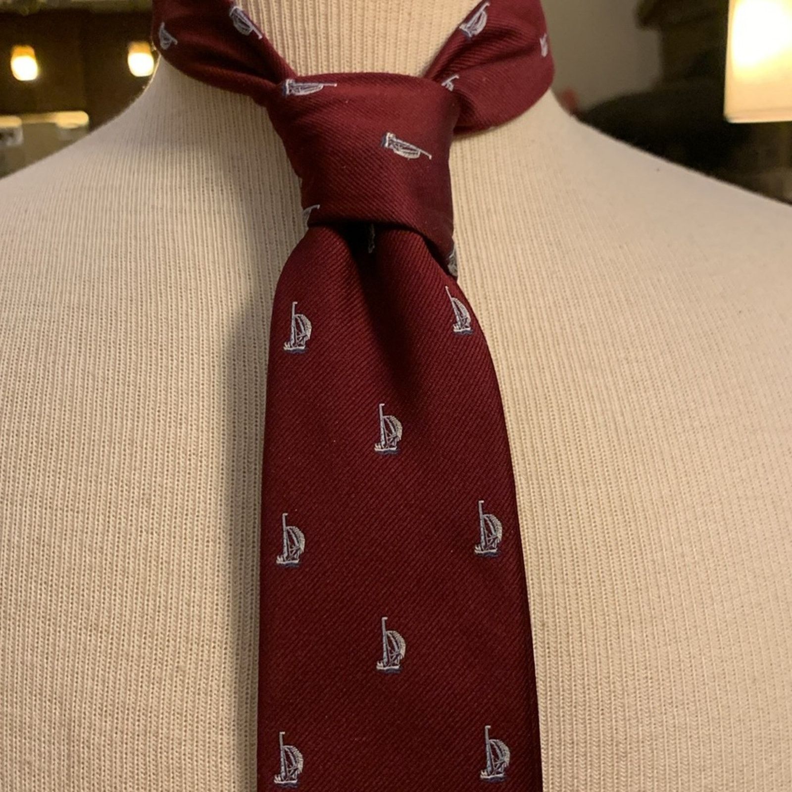Vintage 70’s Rivetz of Boston sailboats necktie BOSTON SAILBOATS TIE Size ONE SIZE - 2 Thumbnail