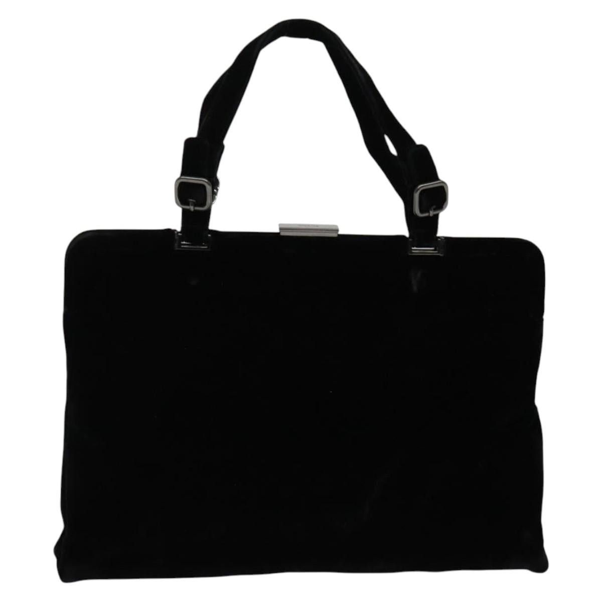 Prada PRADA Hand Bag Velor Black Silver Size ONE SIZE - 2 Thumbnail