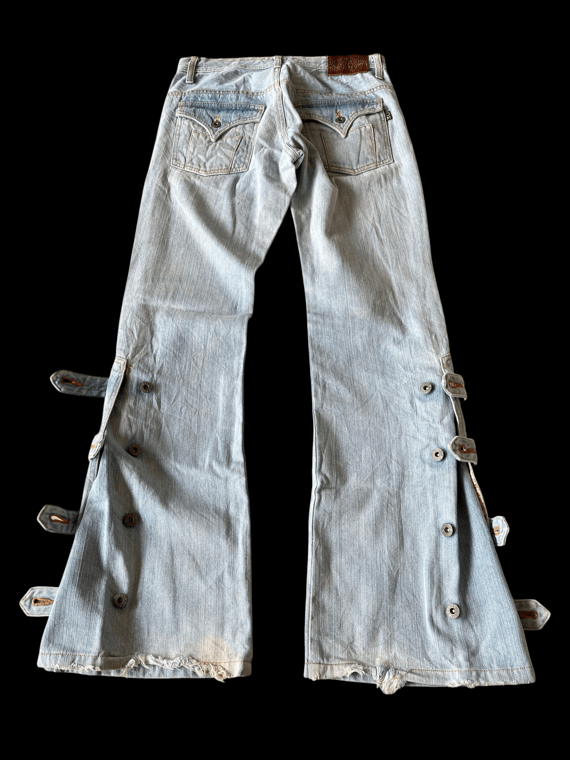 Morgan Homme Morgan Homme Bondage Flared Denim Pants Size US 31 - 3 Thumbnail