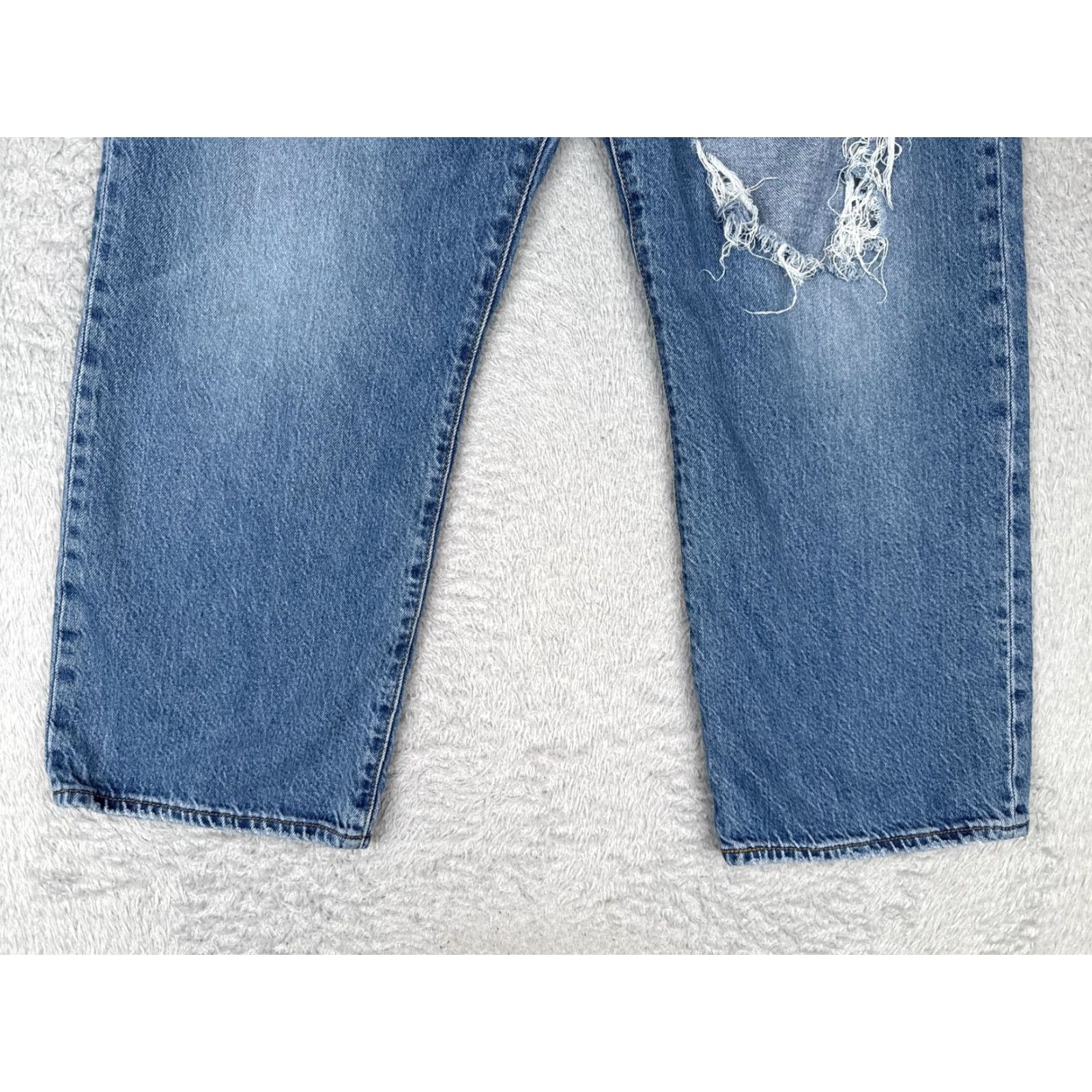 Levi's Levi's Jeans Womens 31x27 High Rise Ribcage Straight Ankle Distressed Medium Blue Pocket Five-Pocket Womens Jeans 90s Retro Size 24" / US 00 / IT 34 - 2 Thumbnail