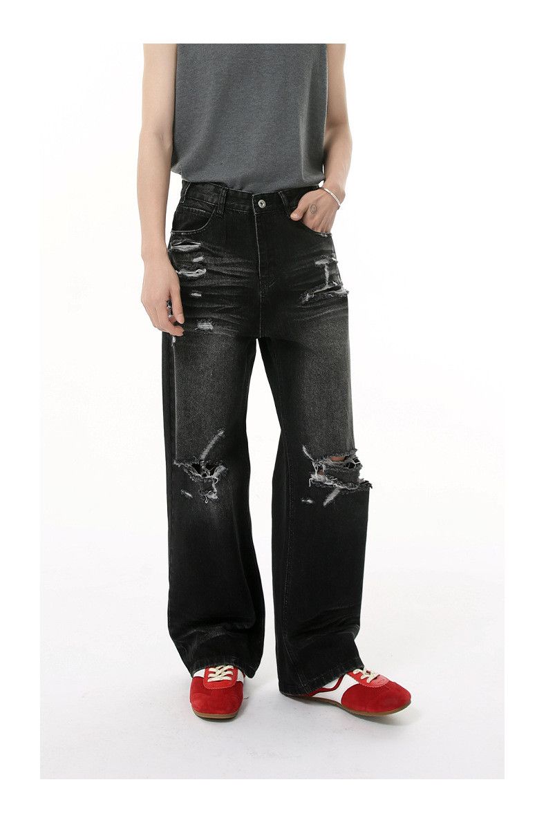 Vintage American street distressed retro ripped Vibe loose jeans Size US 32 / EU 48 - 1 Thumbnail