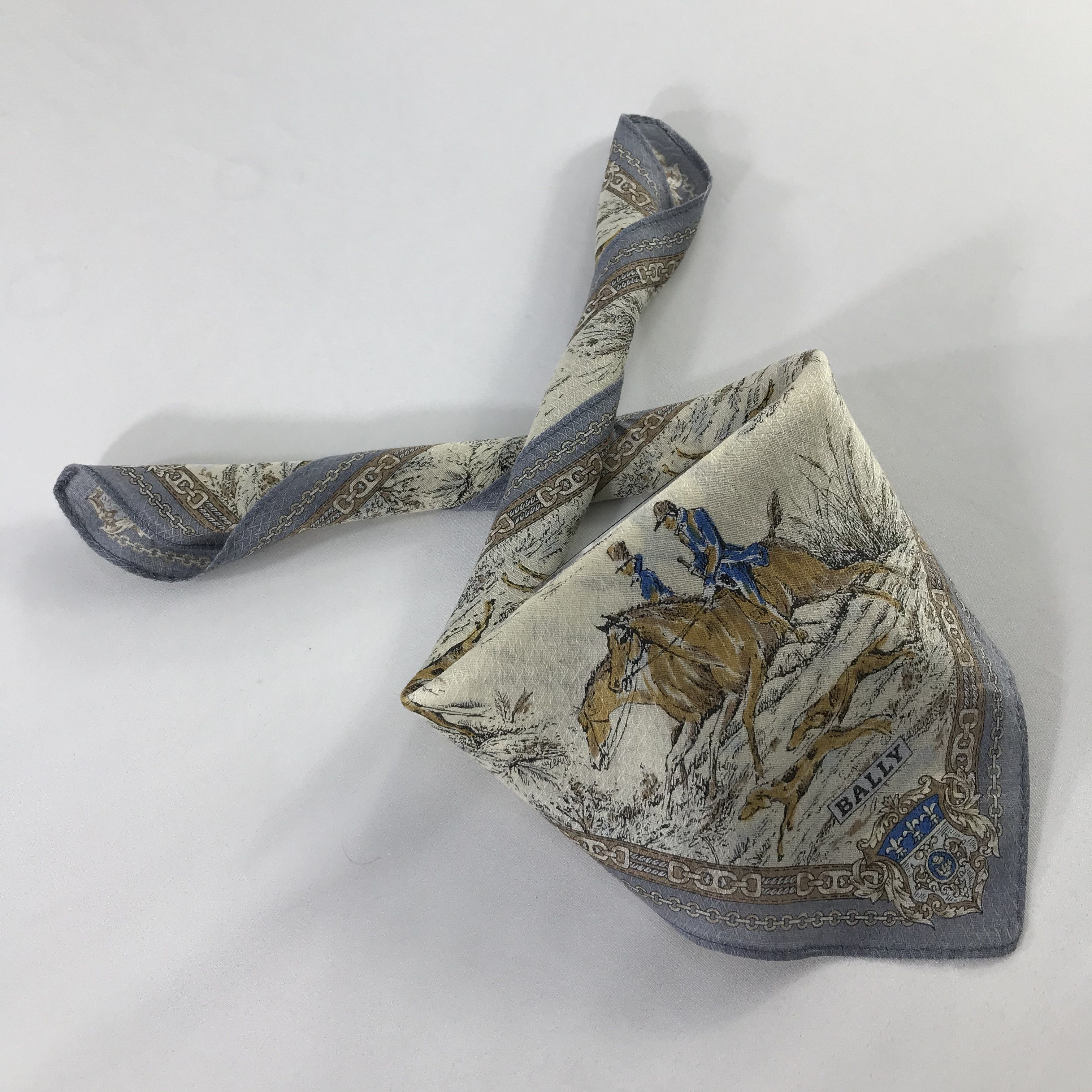 Bally × Vintage Bally Bandana / Handkerchief / Neckerchief - S1158 Size ONE SIZE - 4 Thumbnail