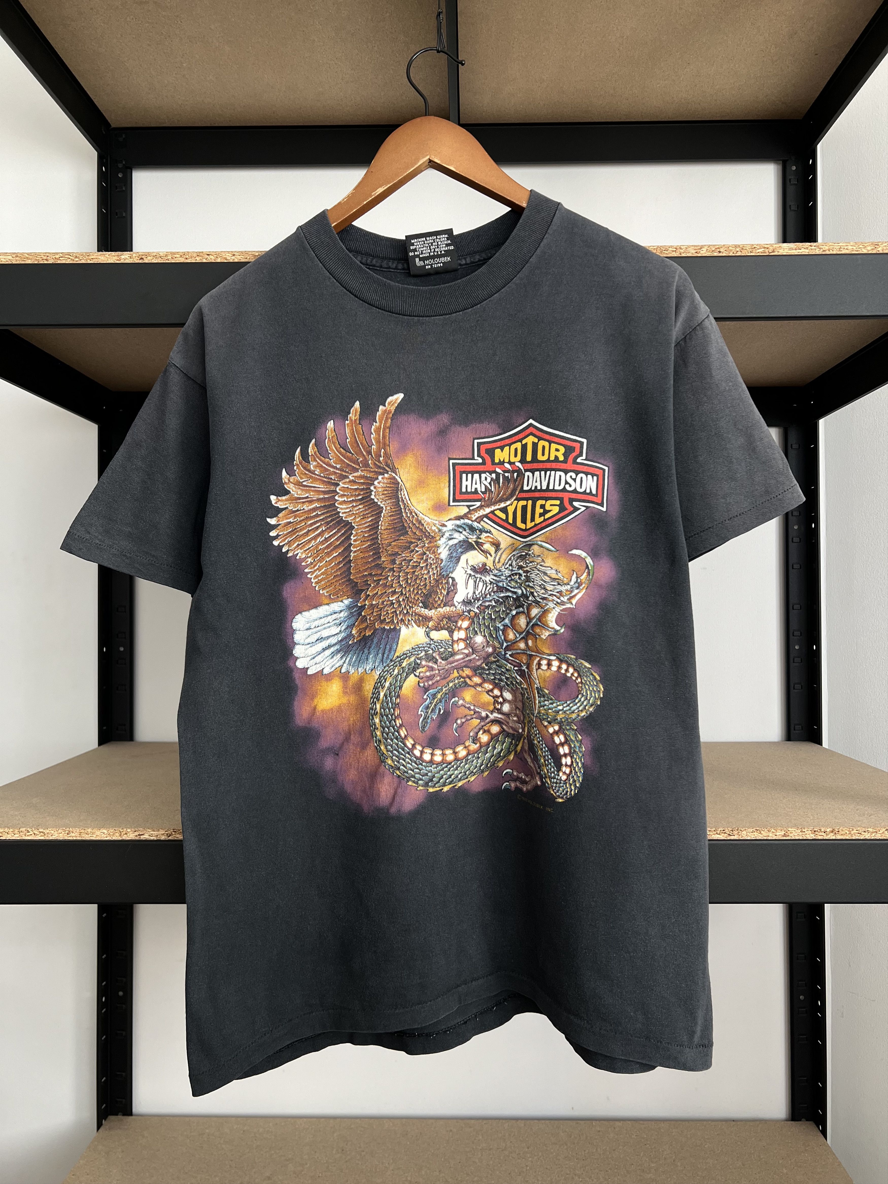 Harley Davidson Vintage 1993 Harley Davidson Eagle Dragon Sturgis T-shirt Size US M / EU 48-50 / 2 - 3 Thumbnail