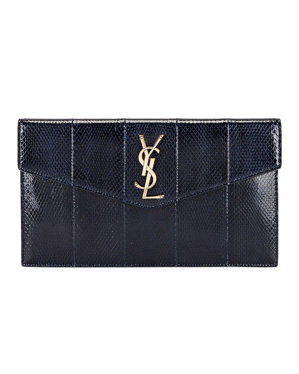 Saint Laurent Paris o1b1hav110125 Size: OS / Uptown Pouch in Dark Marine Size ONE SIZE - 1 Thumbnail