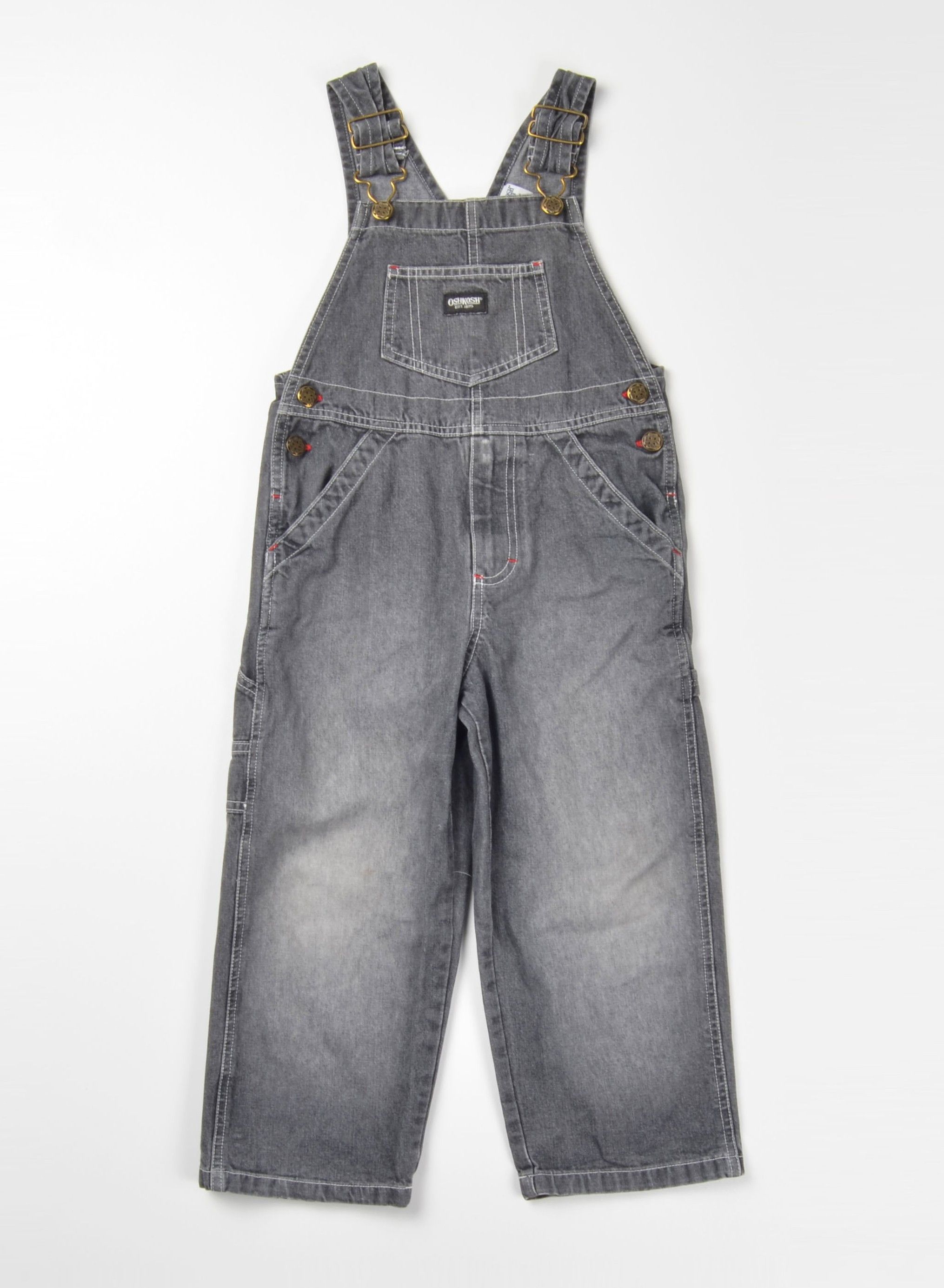 Oshkosh Oshkosh Bgosh Gray Denim Overalls Boys 5 Size 22" - 1 Thumbnail