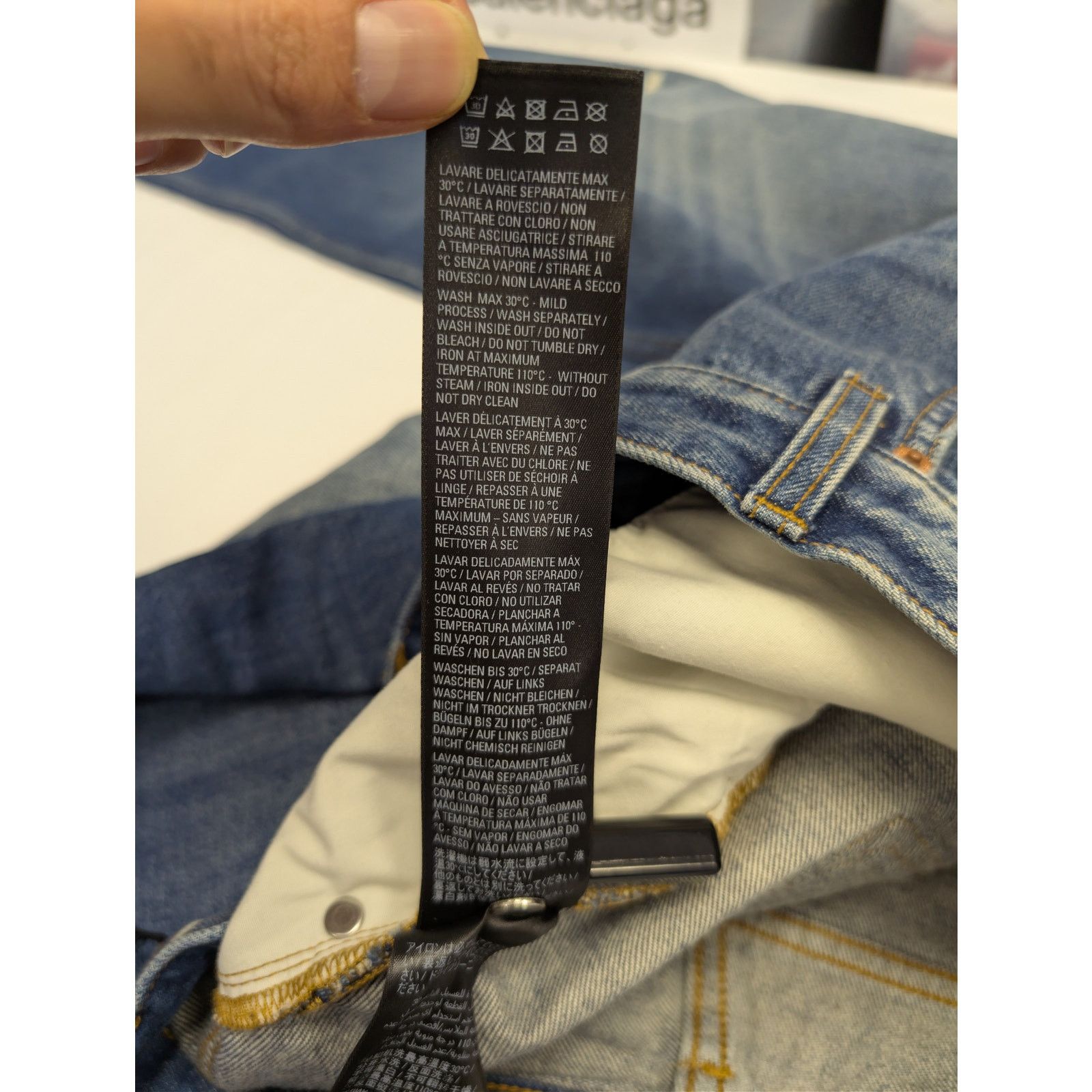 Balenciaga o1rshd1 Organic Vintage Denim Large Pants in Blue Size US 30 / EU 46 - 20 Thumbnail
