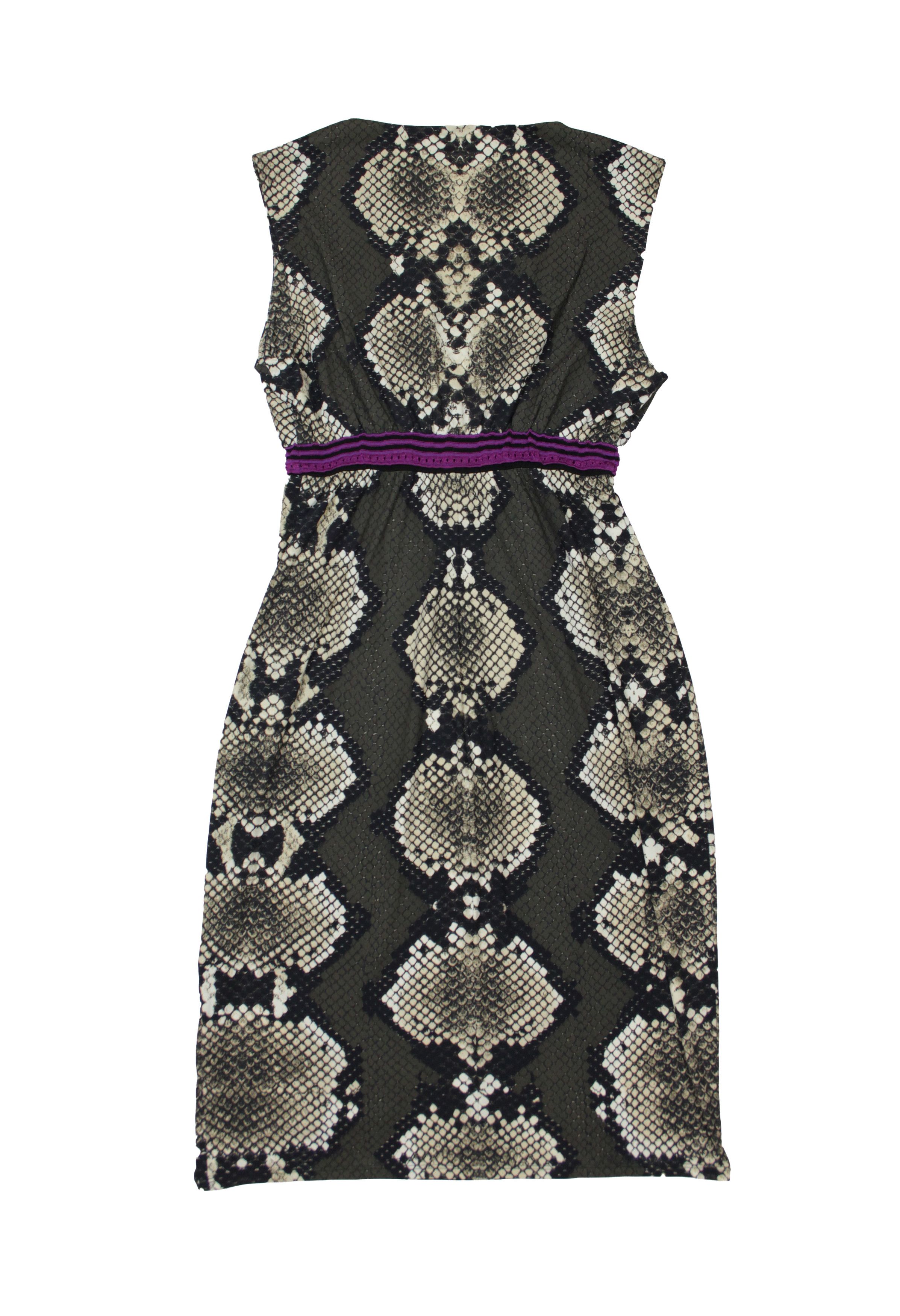 Roberto Cavalli 00S Snakeskin Print Stretch Dress Vintage Size S / US 4 / IT 40 - 2 Thumbnail