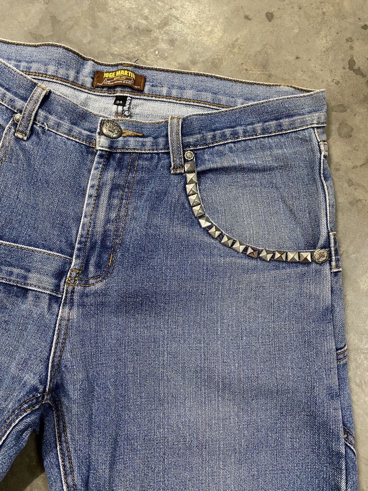 Craftsman × Designer × Vintage Vintage Joge Martin Craftsman Hand Made Denim Cropped @221 Size US 33 - 5 Thumbnail