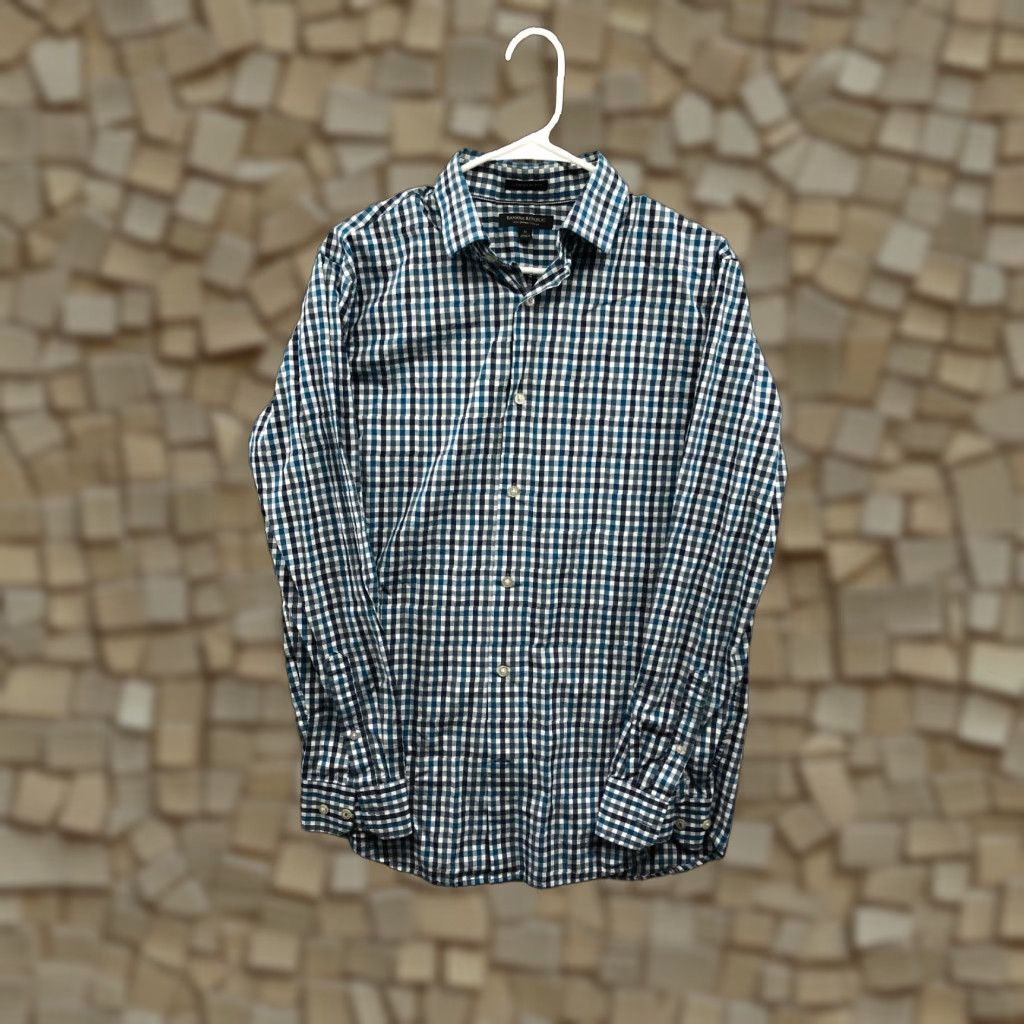 Banana Republic Banana Republic Shirt M Mens Blue Long Sleeve Spread Collar Shirt Size US M / EU 48-50 / 2 - 1 Thumbnail