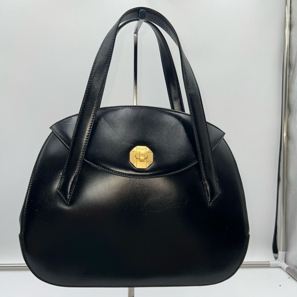 Bally Bally Vintage Structured Lambskin Bag with Brushed Gold Turn Lock Closure Size ONE SIZE - 1 Thumbnail